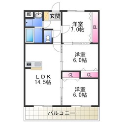 レーヴメゾン羽衣の物件間取画像